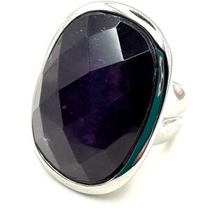 DYRBERG/KERN Dark Purple Statement Ring Size 9